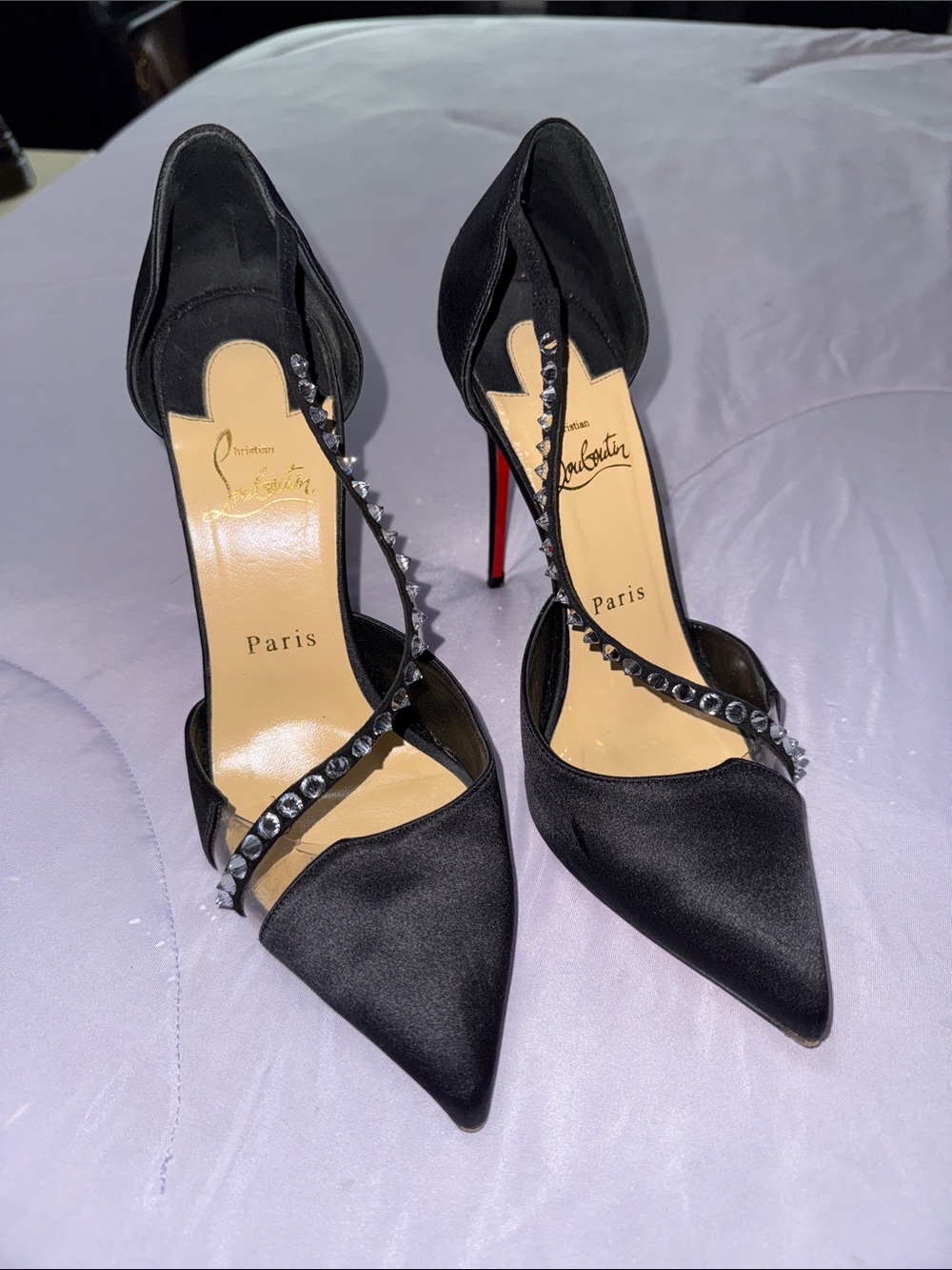 Christian Louboutin Black Spike Cross 100 d'Orsay pumps Size 39
